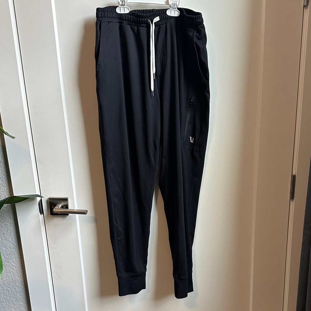 Vuori Men's Black Joggers with White Drawstring
